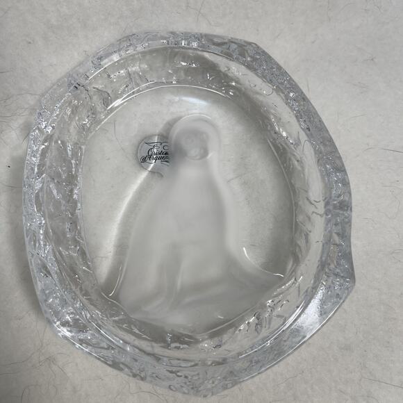 LEAD CRYSTAL BOX, CRISTAL D'ARQUES FRANCE TRINKET BOX, SEAL IMAGE - Picture 1 of 2